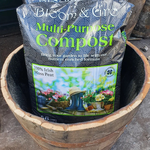2-Oak-Whisky-Barrel-Planters-17-x-24-4-Bags-of-Compost-–-Free-Mainland-Delivery-1.png 2 Oak Whisky Barrel Planters (17" x 24") + 4 Bags of Compost – Free Mainland Delivery - Image 1