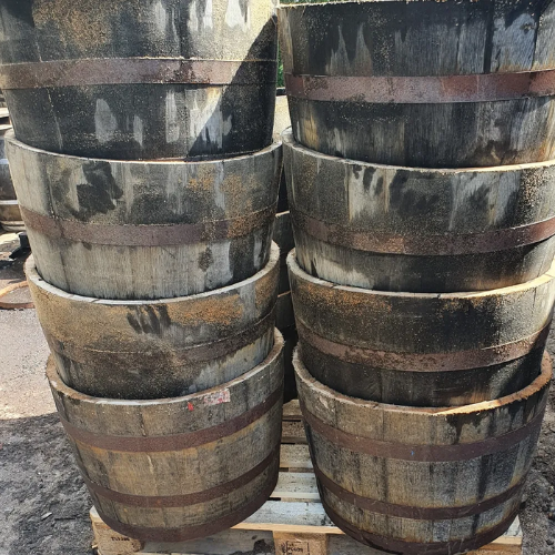 Set-of-9-Oak-Half-Whisky-Barrel-Planters-17-x-24-–-Delivery-Included-1.png Set of 9 Oak Half Whisky Barrel Planters (17" x 24") – Delivery Included - Image 1