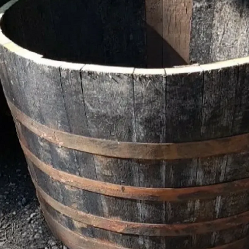 Untitled design (3) 3x Extra-Large Rustic Oak Barrel Planters – UK Delivery Included - Image 1